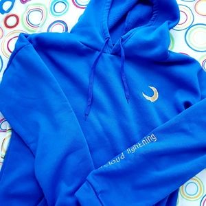 NWOT Night Blue Moon Celestial Horoscope Astrology Hoodie Sweater Sweatshirt